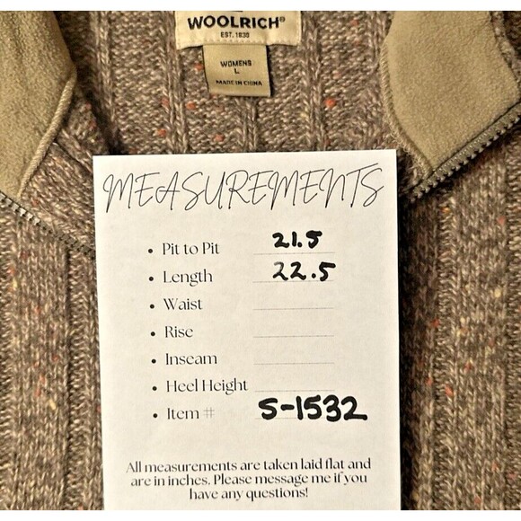 Woolrich Full Zip Sweater Vest Womens L Wool Stretch Outdoors Cozy Hiking Camp - Picture 3 of 10
